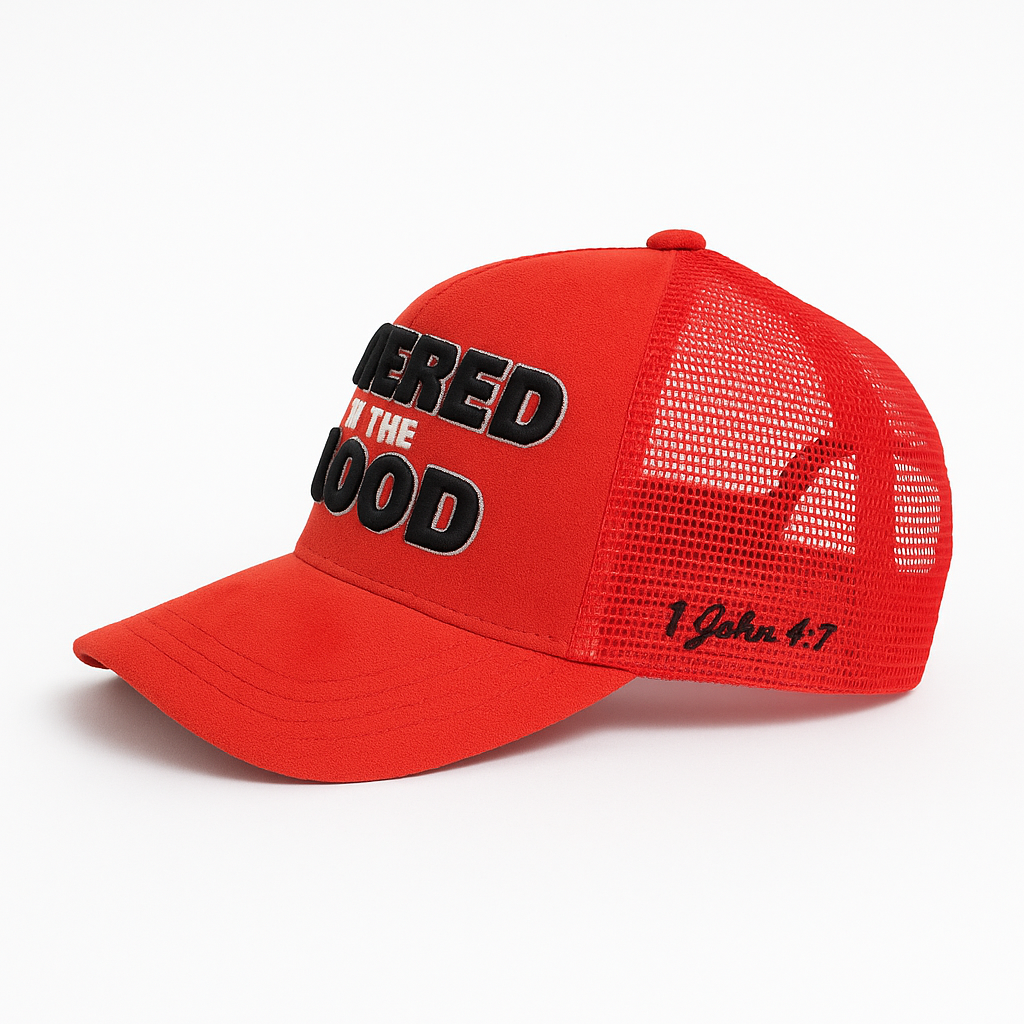 “Covered by the Blood” Premium Snapback – Red/Black
