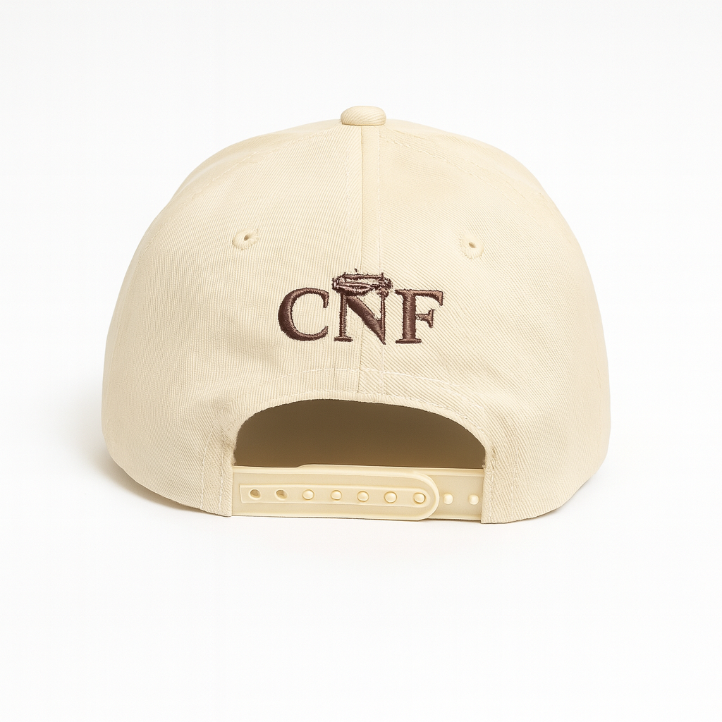 “Made to Worship HIM” Premium Snapback – Cream & Brown