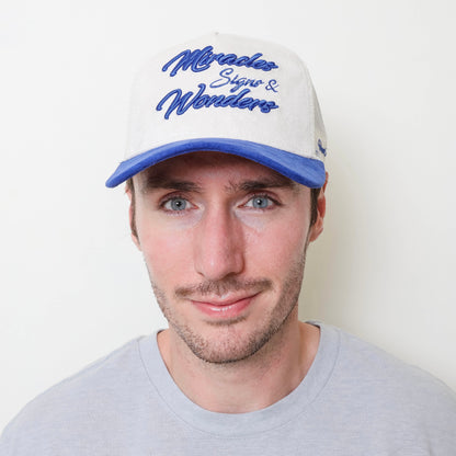 “Miracles, Signs & Wonders” Premium Snapback – Cream & Royal Blue