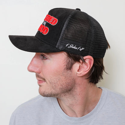 “Covered by the Blood” Premium Snapback – Black/Red