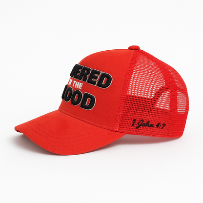 “Covered by the Blood” Premium Snapback – Red/Black